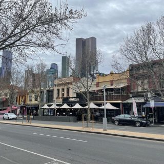 Enjoying a moody, cloudy weather day in Melbourne city